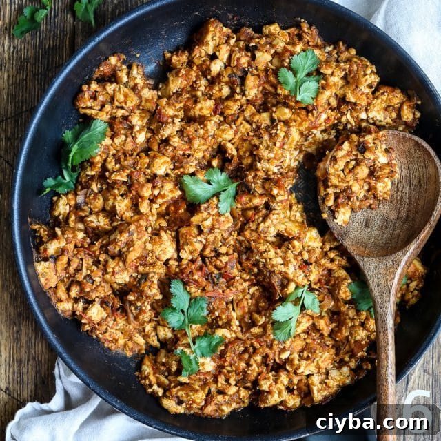 Chipotle-Style Sofritas Recipe: Spicy Tofu Bowl in 30 Minutes 11 Copycat Chipotle sofritas on a pan.