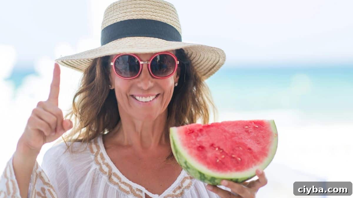 woman with watermelon