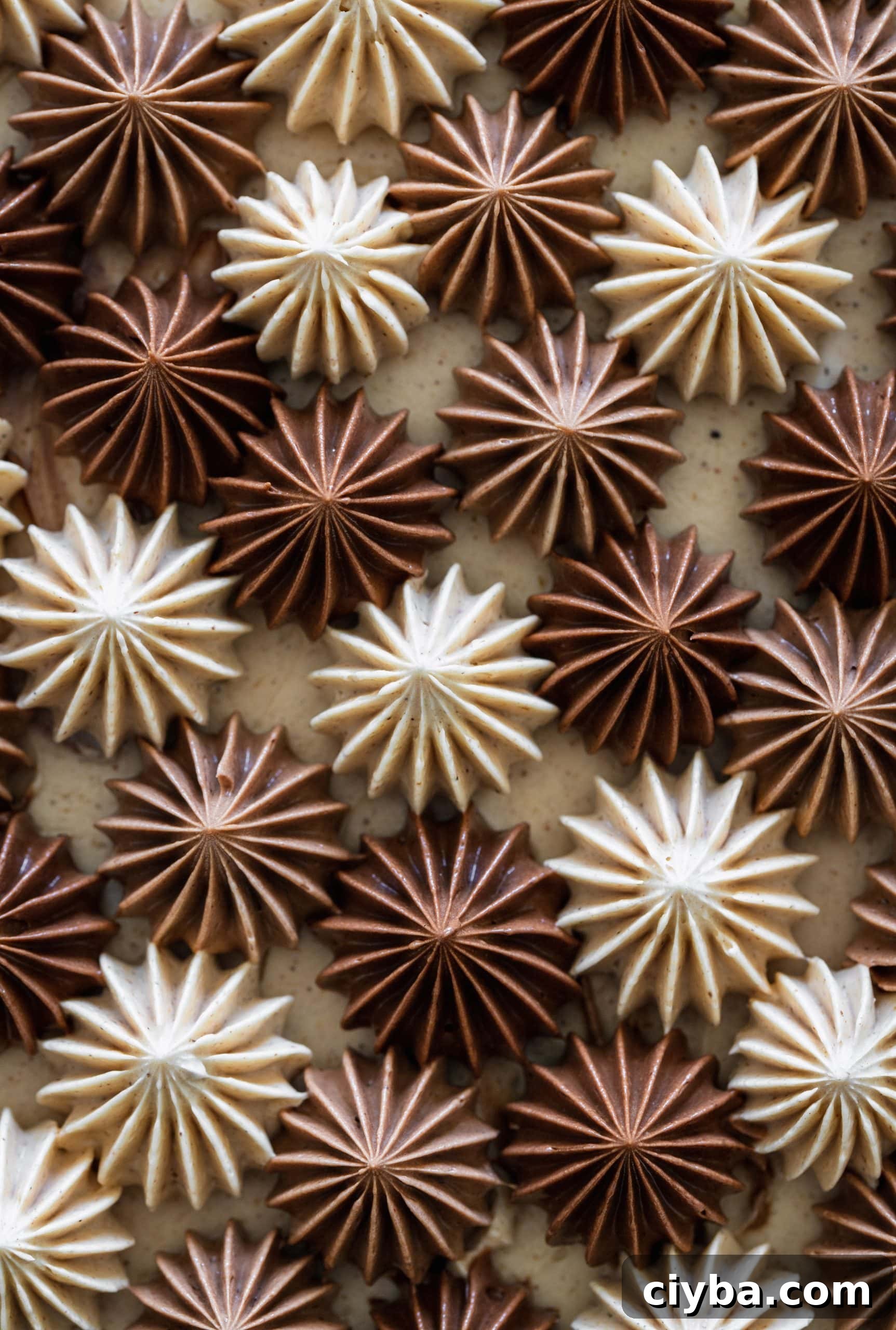 spiced salted caramel swiss meringue buttercream close up