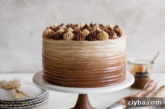 apple cider layer cake with spiced salted caramel buttercream