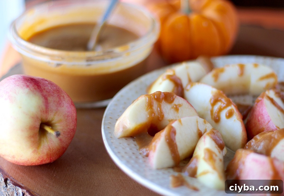 Pumpkin Salted Caramel Sauce- A Paleo, dairy-free sea salt caramel with hints of pumpkin, cinnamon, and ginger! SO GOOD! | fedandfulfilled.com