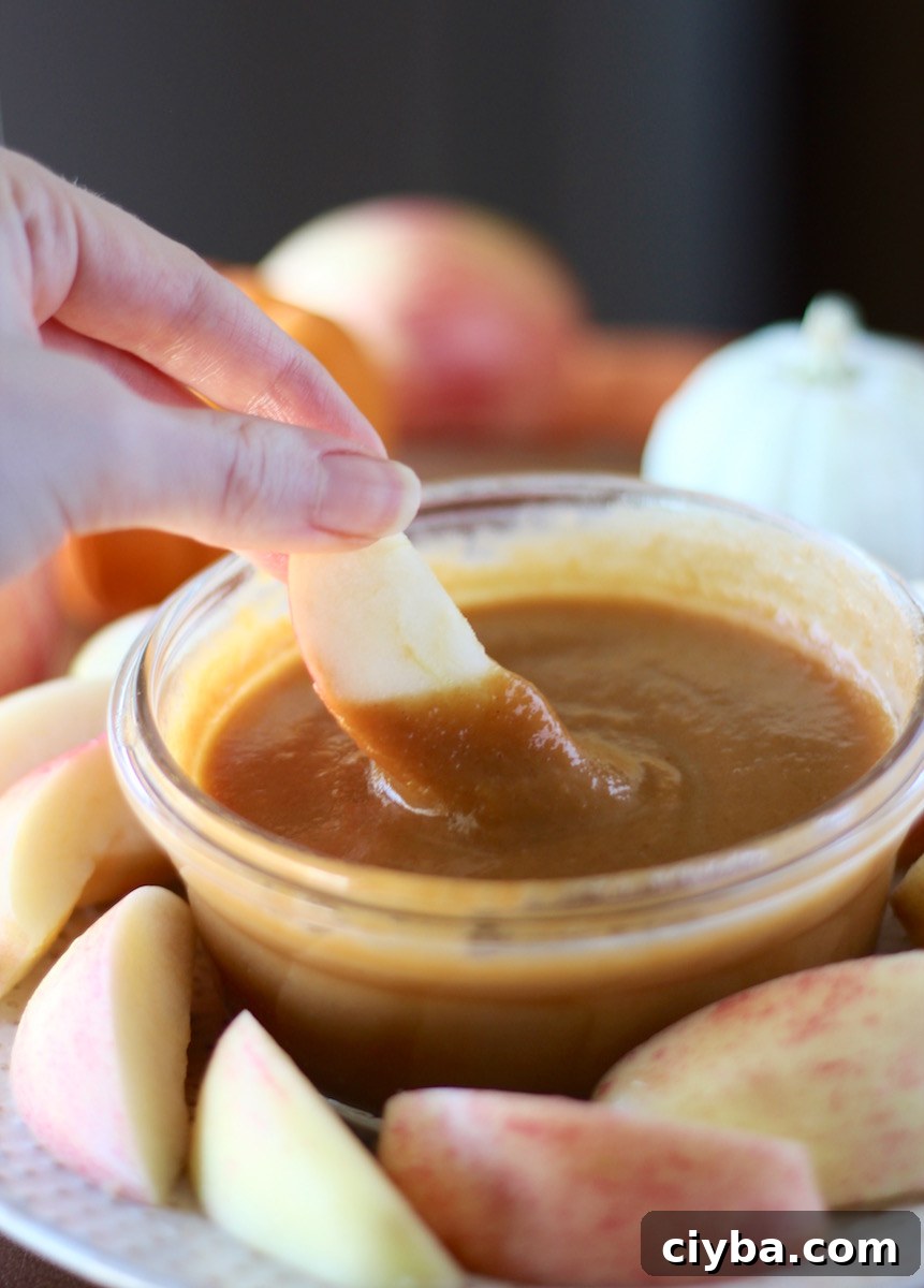Pumpkin Salted Caramel Sauce (AIP) - a Paleo, dairy-free sea salt caramel with a touch of pumpkin, cinnamon, and spice! Perfect for Fall treats! | fedandfulfilled.com