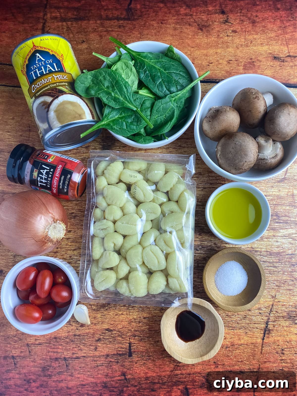 Ingredients for curry gnocchi
