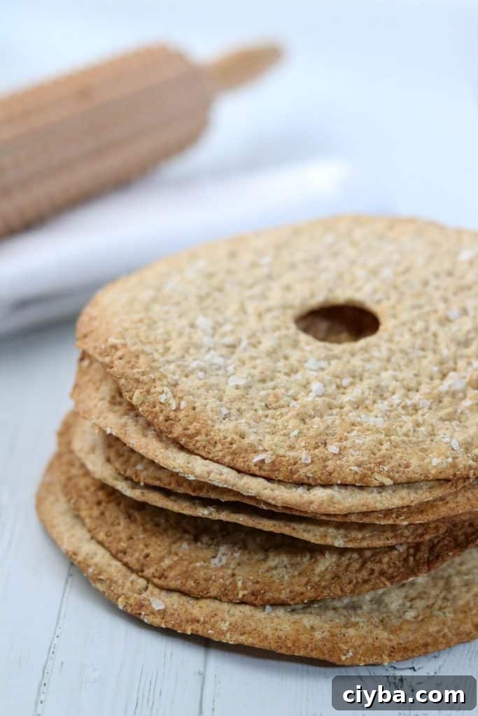 A stack of crispbread