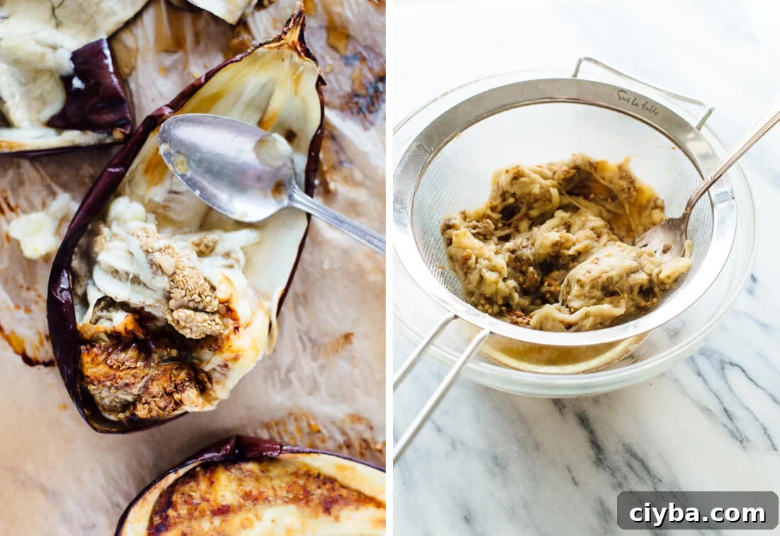 Smoky Baba Ganoush Recipe: Authentic Middle Eastern Eggplant Dip 4 how to make baba ganoush