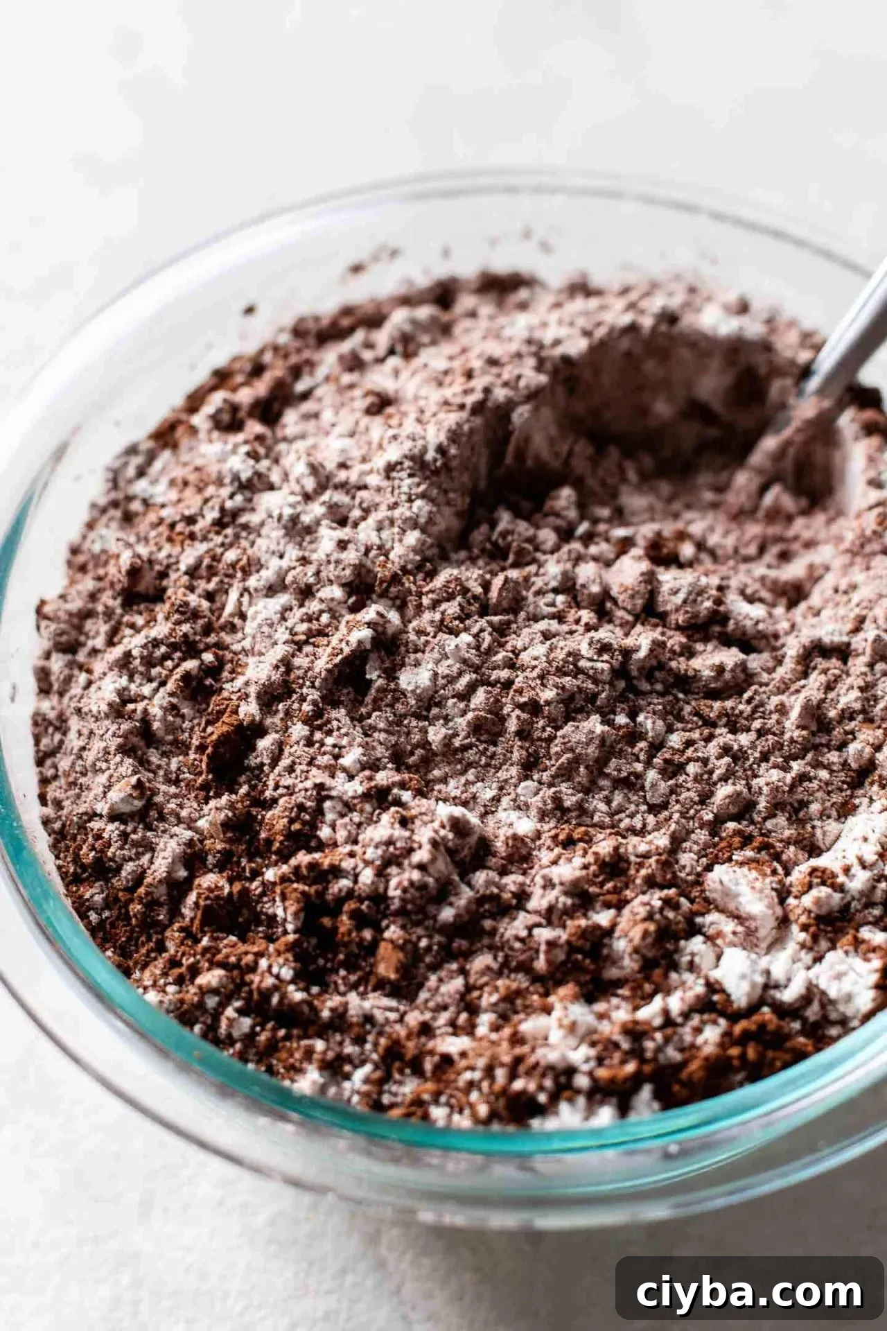 Nutella chocolate lava cookies dry ingredients whisked together in bowl