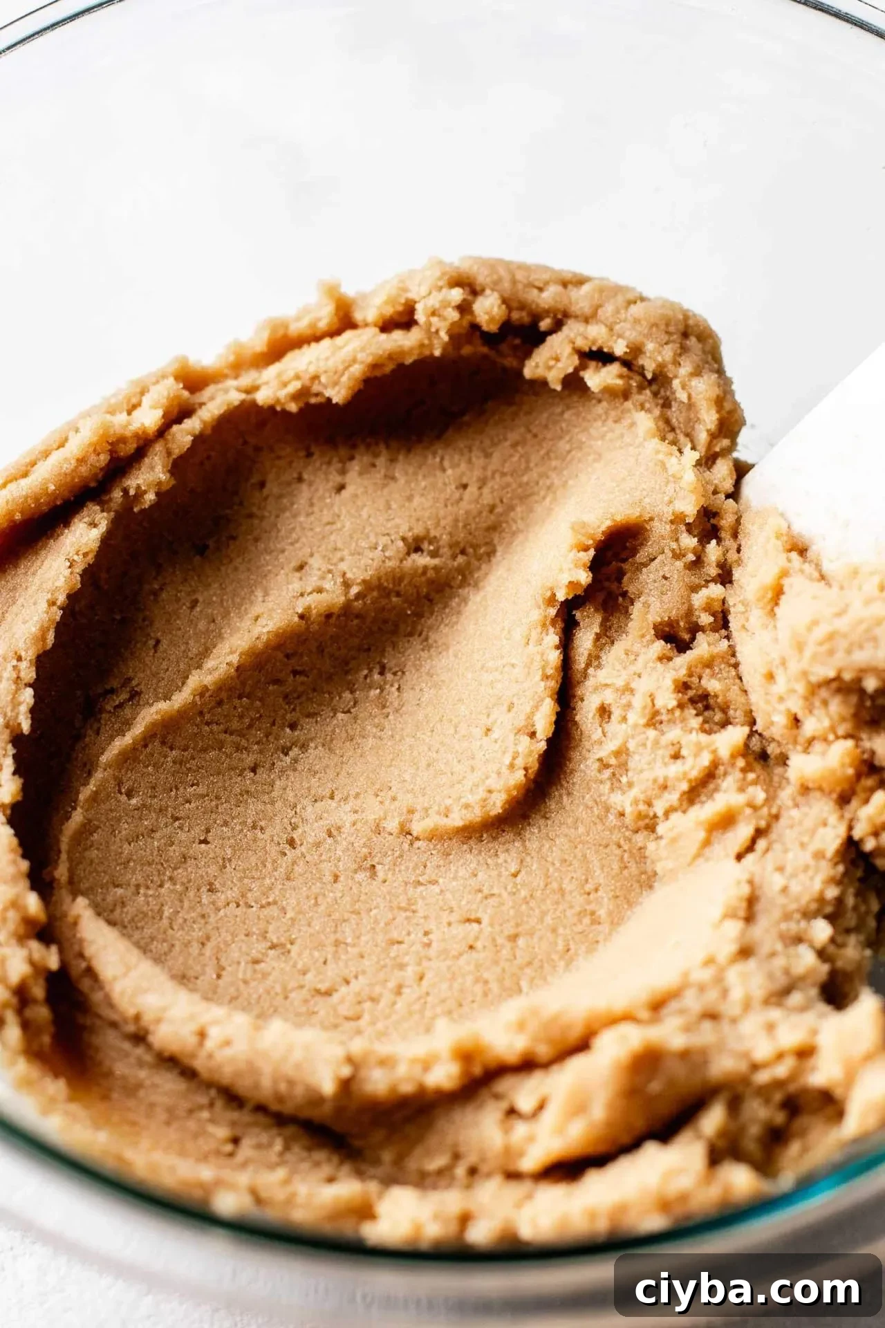 Nutella chocolate lava cookies butter and sugars creamed together in bowl