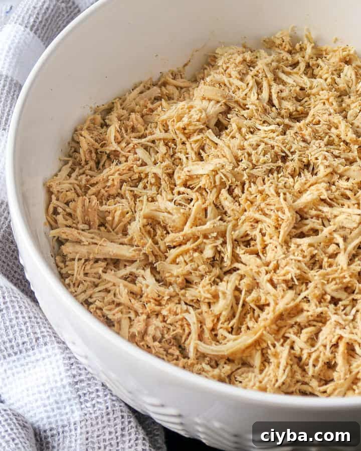Crockpot Chicken Taco Meat {Easy, 3-Ingredient Recipe}