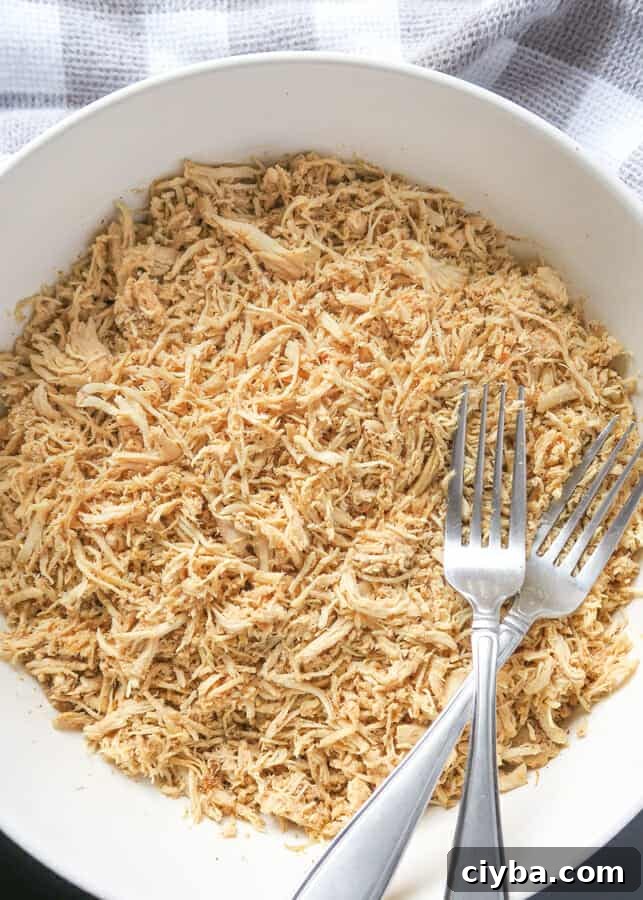 Crockpot Chicken Taco Meat {Easy, 3-Ingredient Recipe}
