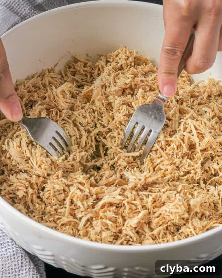 Crockpot Chicken Taco Meat {Easy, 3-Ingredient Recipe}