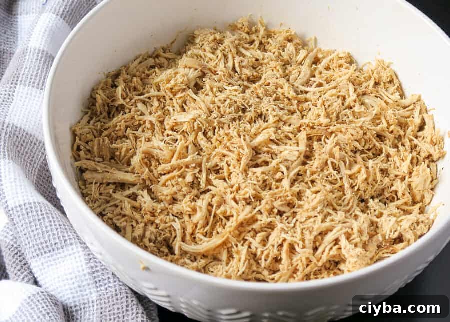 Crockpot Chicken Taco Meat {Easy, 3-Ingredient Recipe}