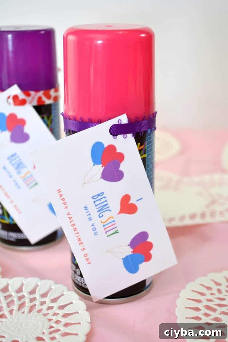 Cute DIY Silly String Valentine for kids