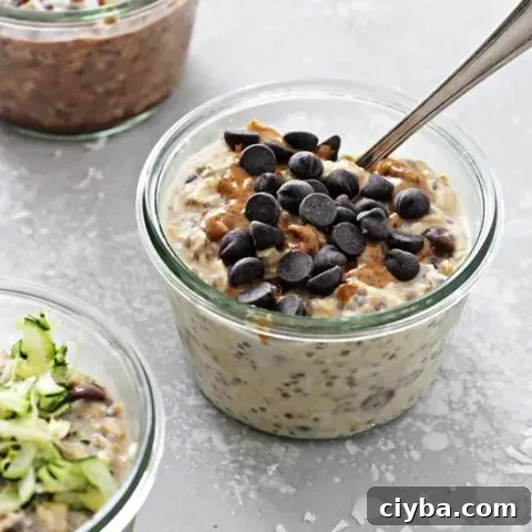 Three jars of Dairy Free Overnight Oats.