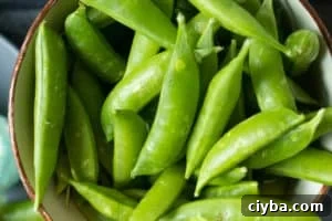 sugar snap peas in a bowl