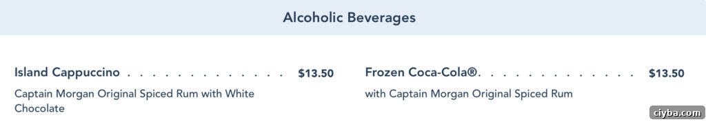 Alcoholic Specialty drinks from Isle of Java.