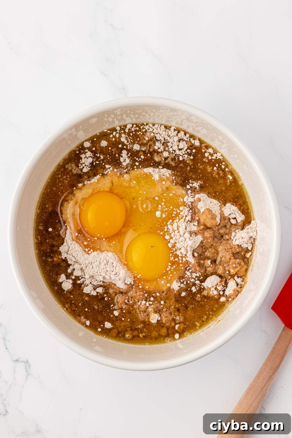cake mix spice cookie ingredients in a mixing bowl