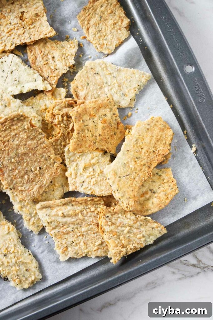 Crackers on a baking sheet.