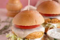 Juicy Chicken Mince Burgers with Herb & Garlic Sauce