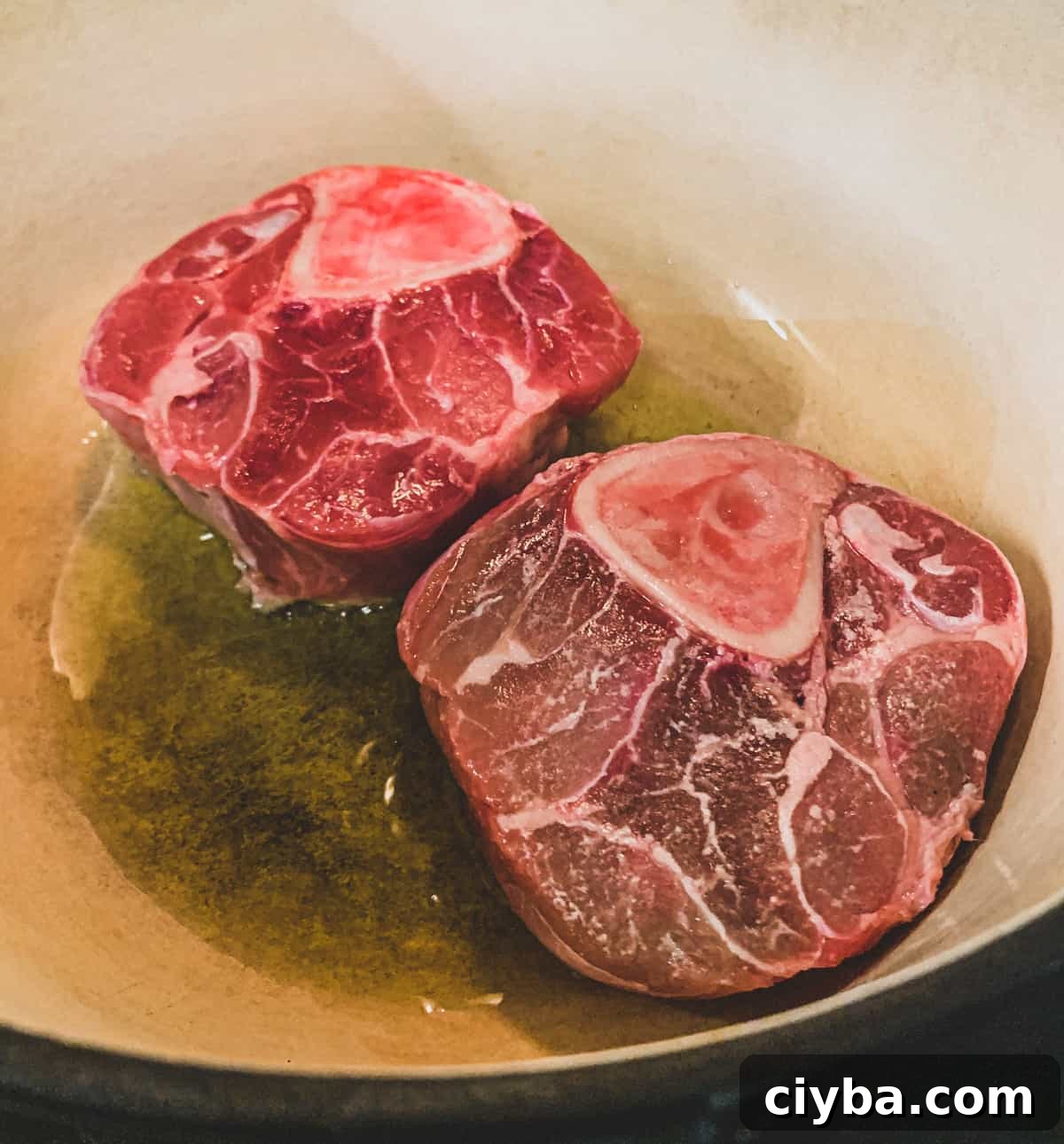Osso Buco, browning in a pan