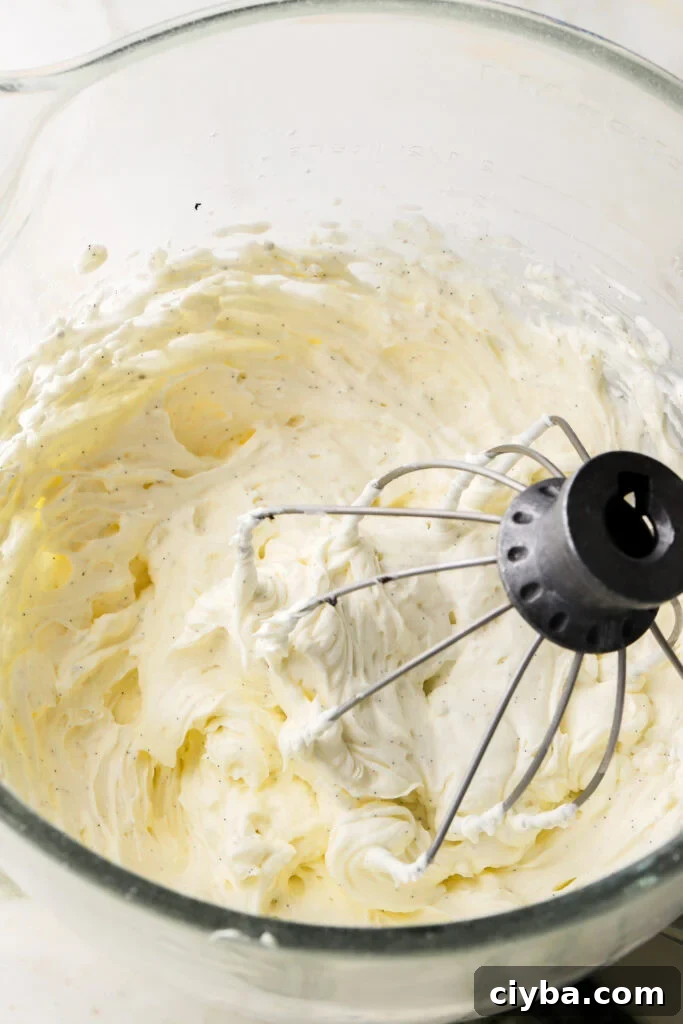 Fluffy Mascarpone Frosting Recipe for Cakes and Cupcakes 4 whipped cream beat into mascarpone