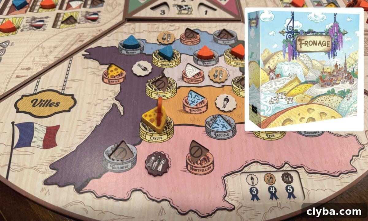Fromage board game on kitchen table