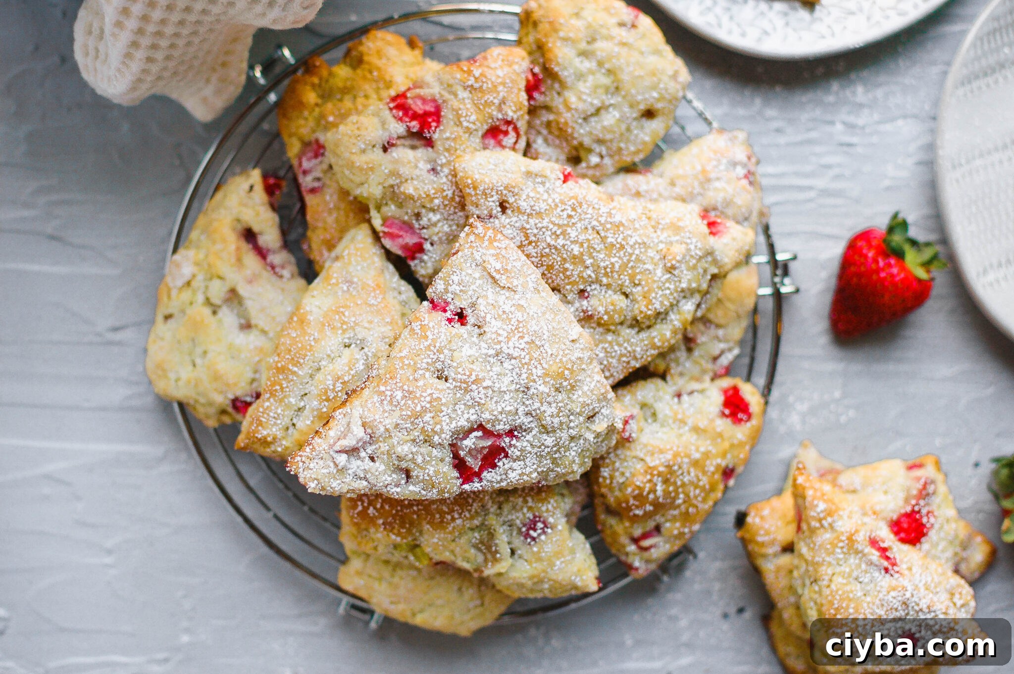 Strawberry Rhubarb Scones