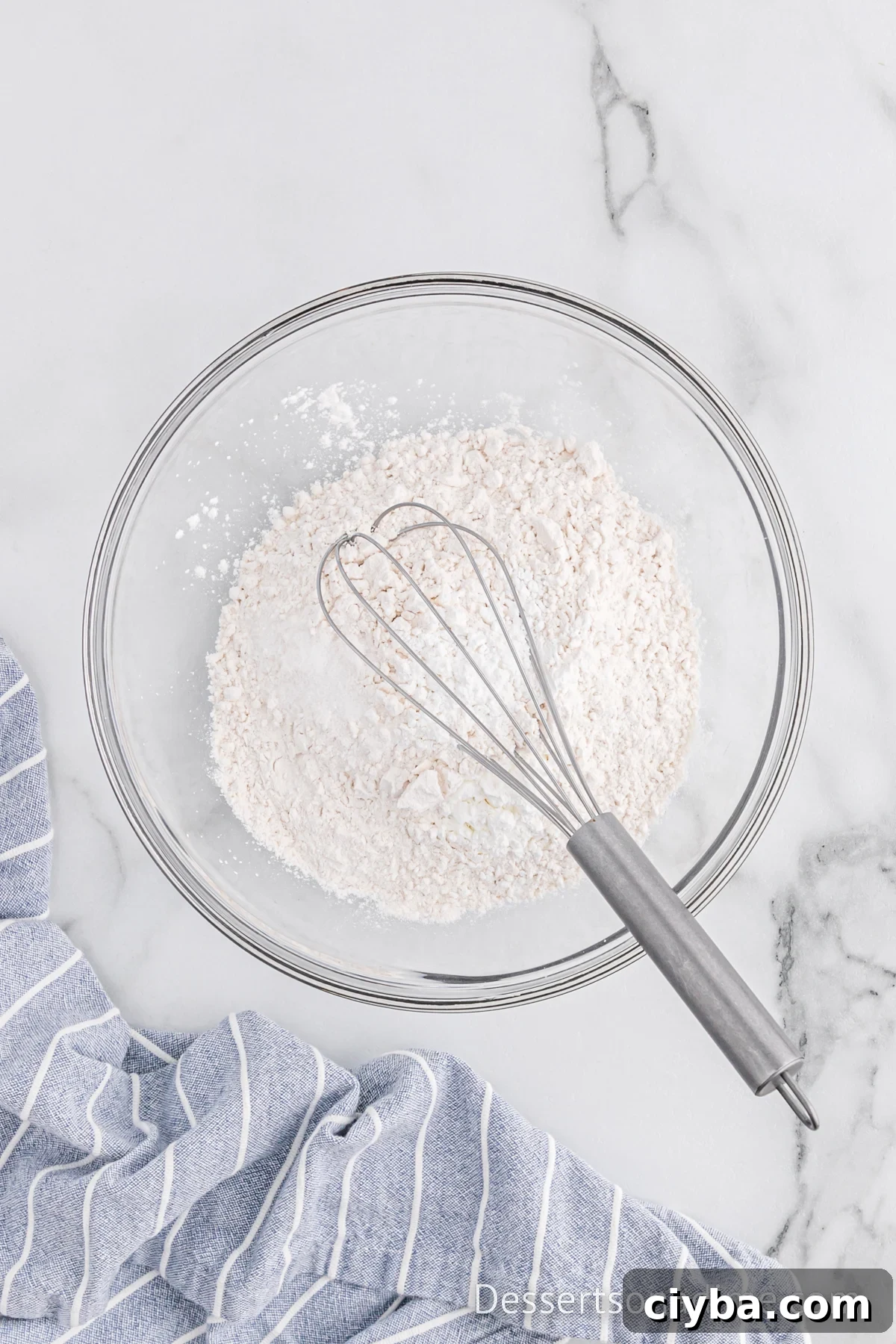 Mixing bowl with flour.