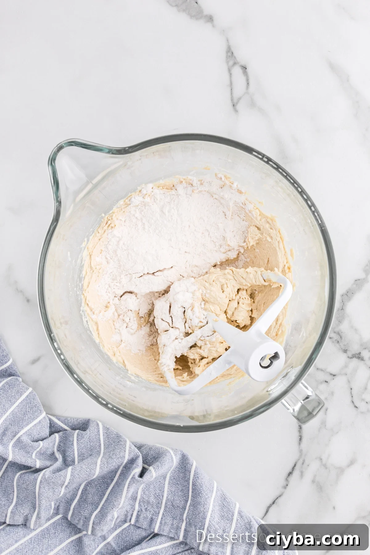 Wet and dry ingredients combined.