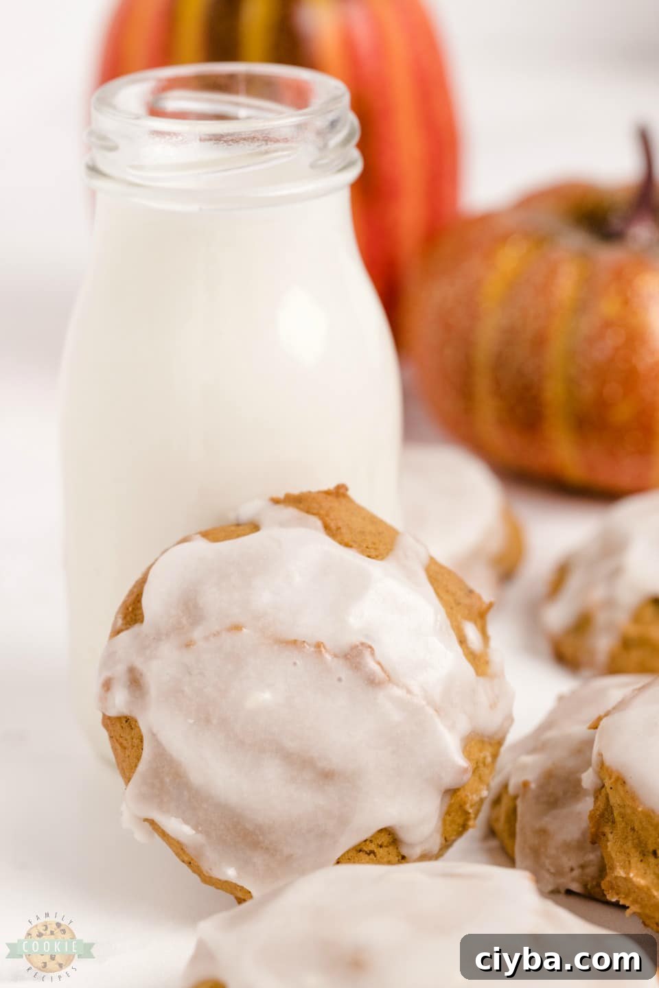 pillowy soft iced pumpkin cookies