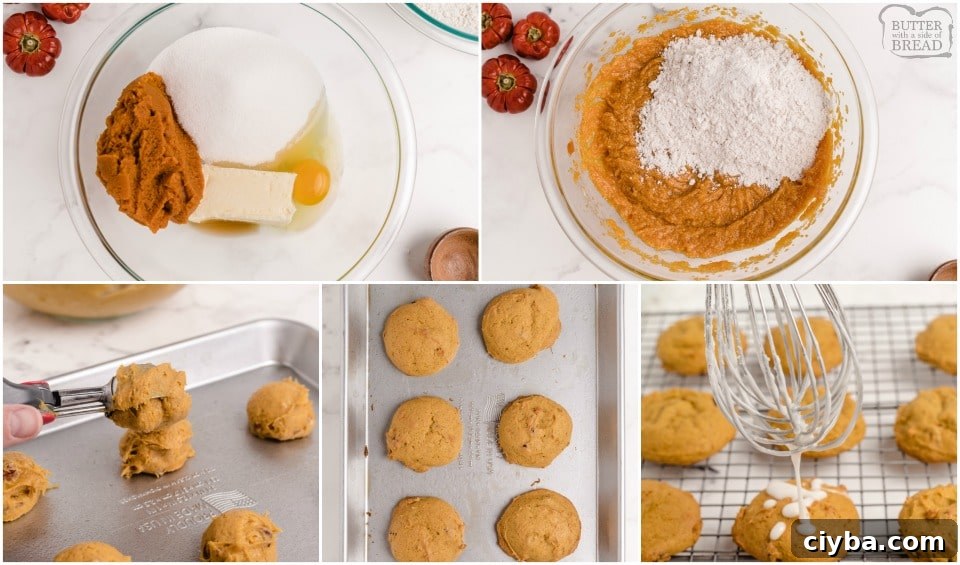 how to make pillowy soft iced pumpkin cookies