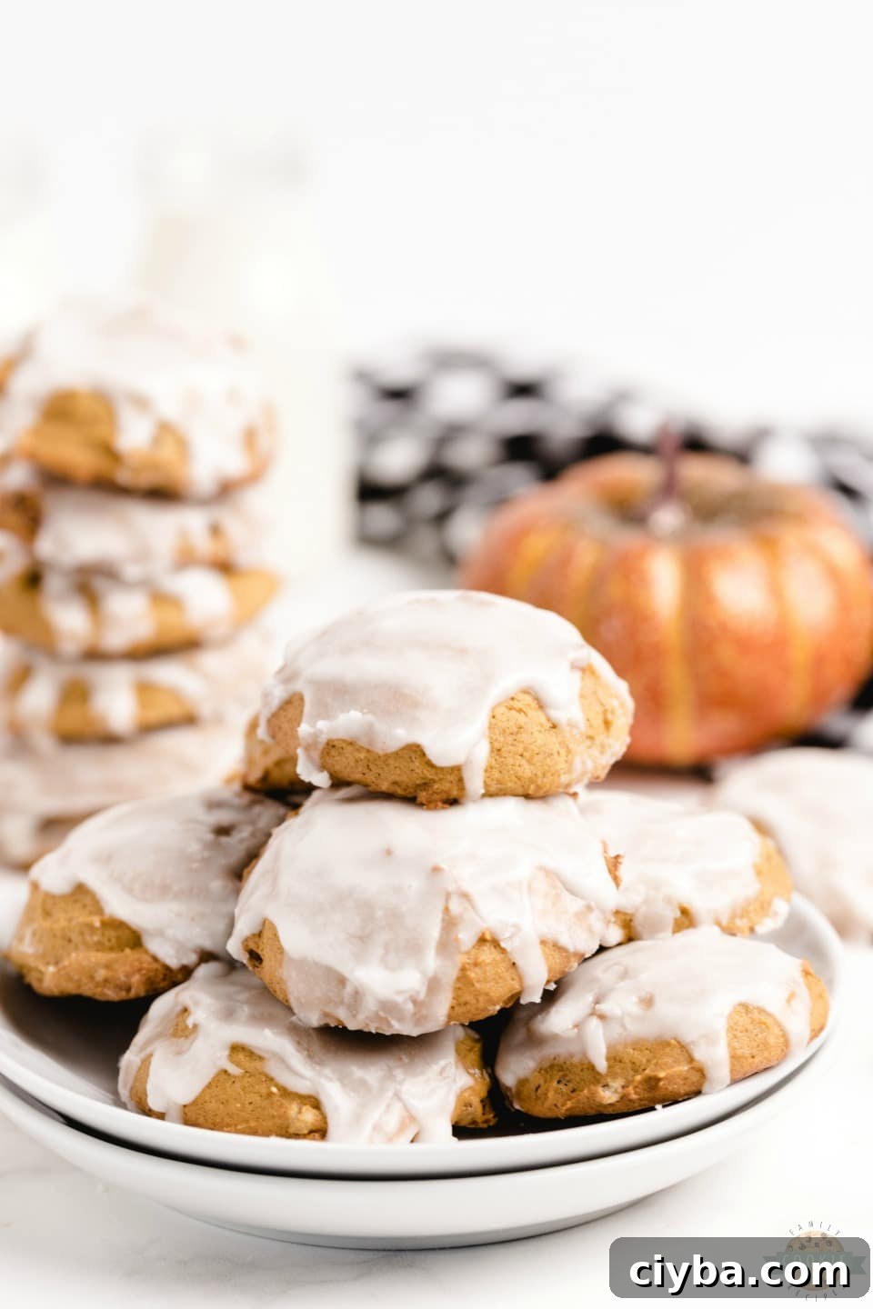 pillowy soft iced pumpkin cookies