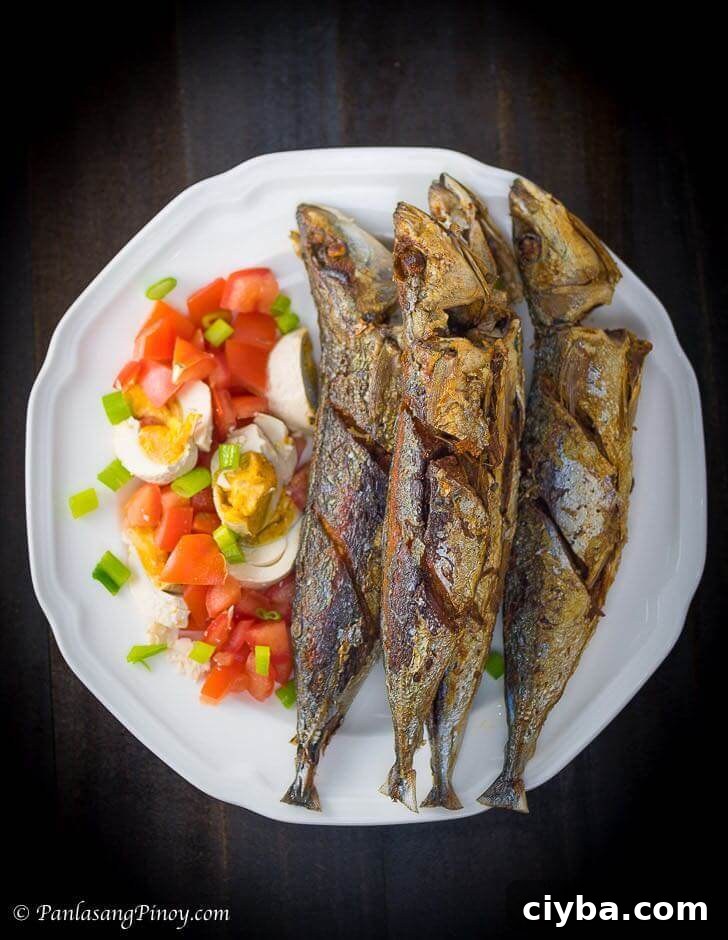 Fried Galunggong with salted egg and tomato recipe_