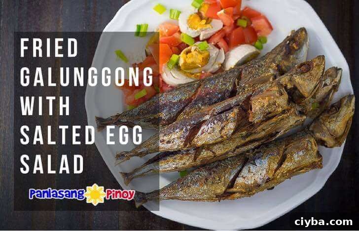 Fried Galunggong with Salted Egg Salad