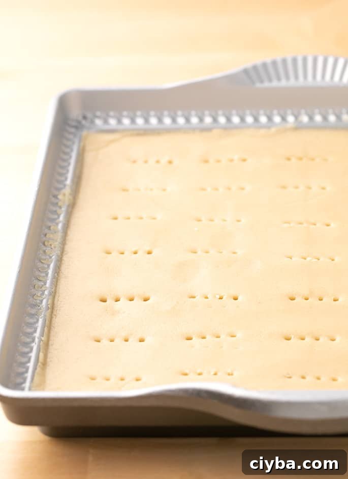 Raw shortbread in pan