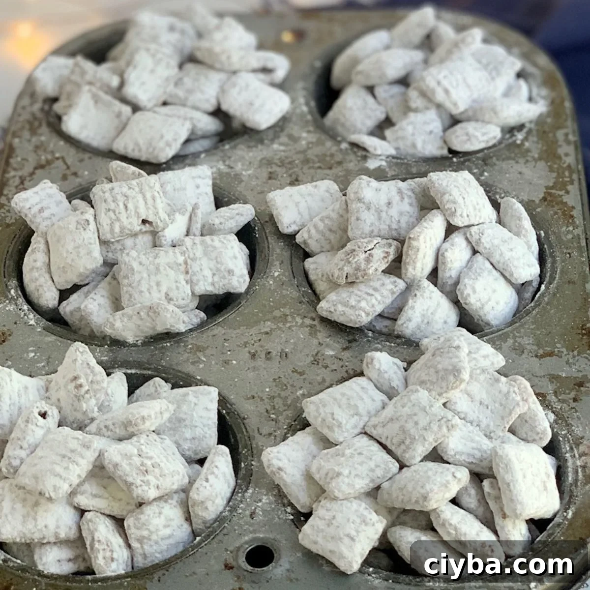 Gluten and Dairy-Free Puppy Chow Recipe for Homemade Treats 5 Close up looking at some dairy free puppy chow.