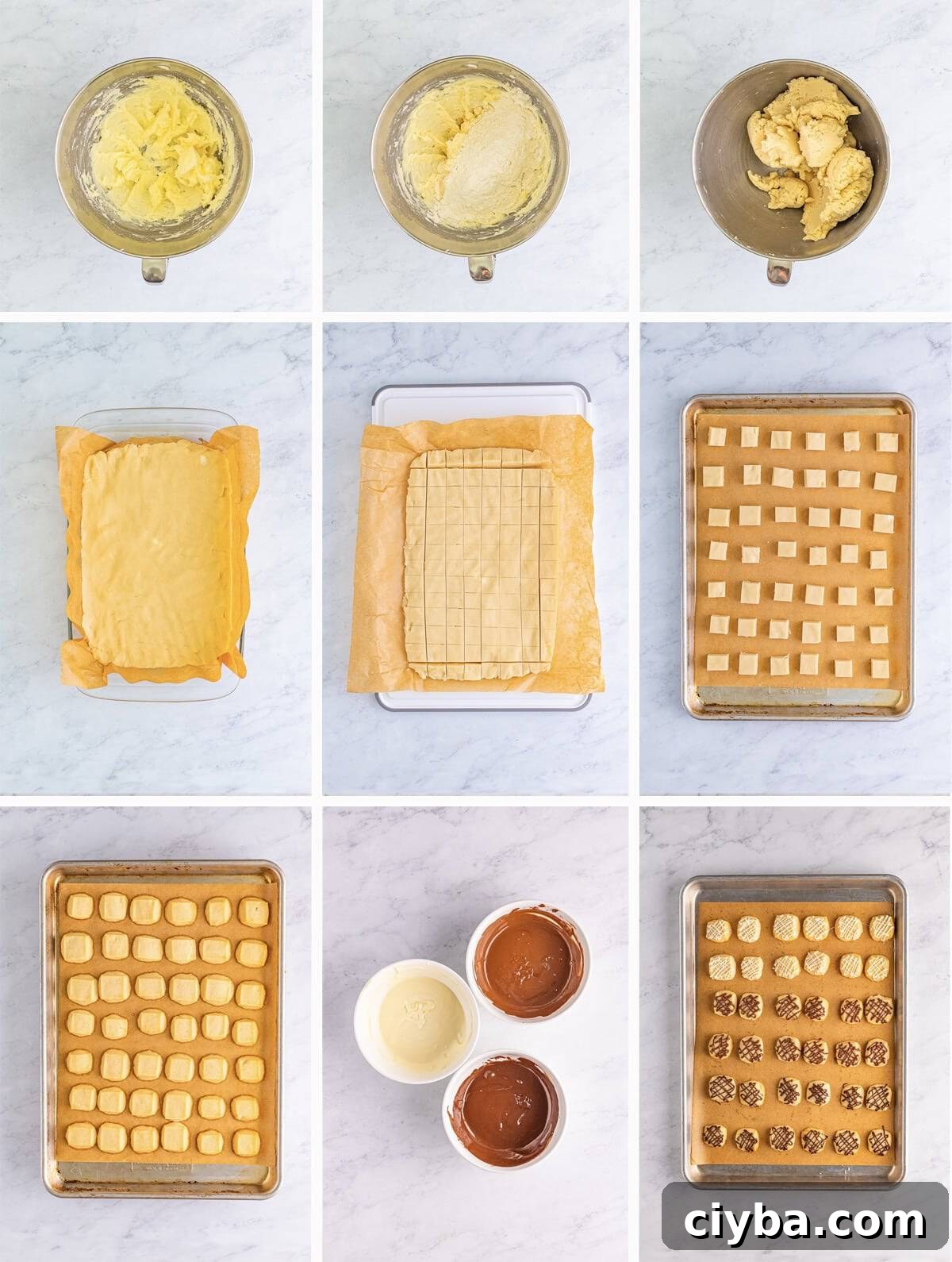 step by step image on how to make christmas shortbread