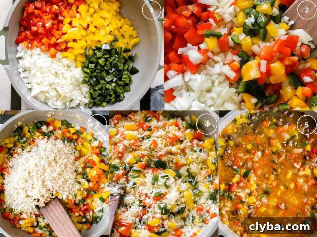 step by step photos making chicken rice bowls.