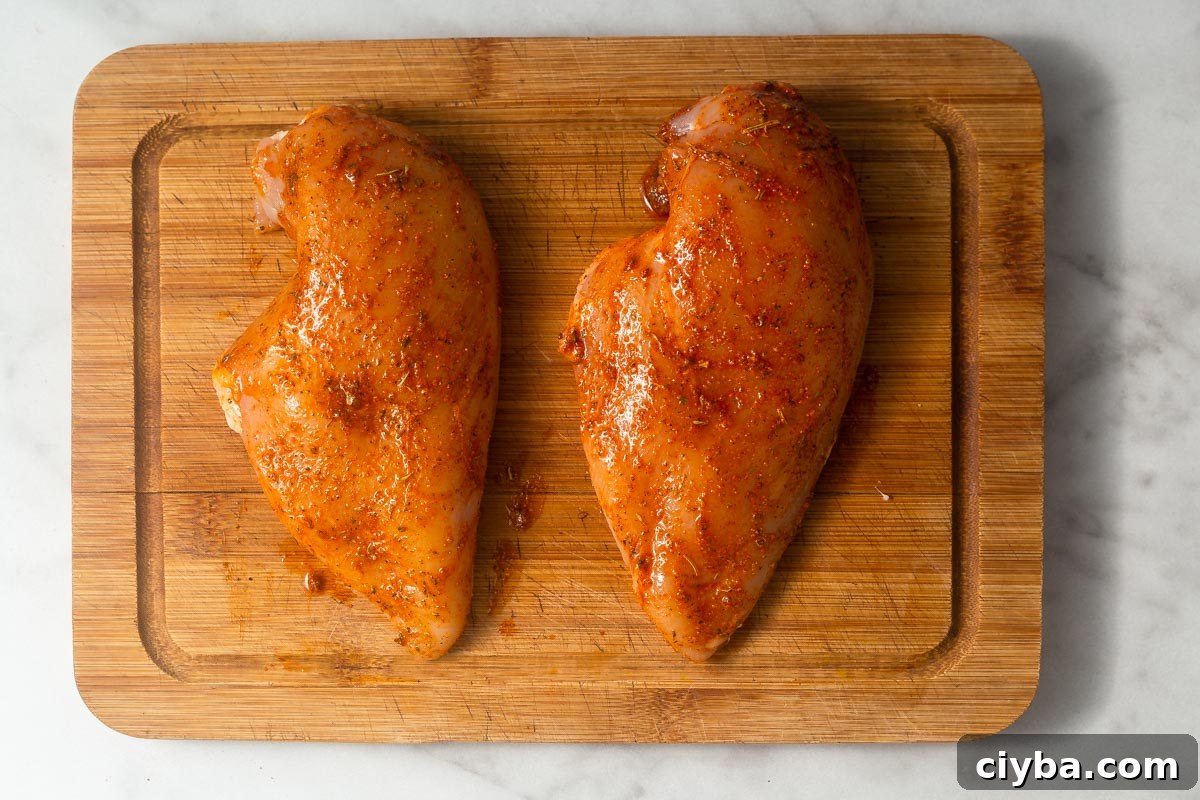 chicken with the marinade