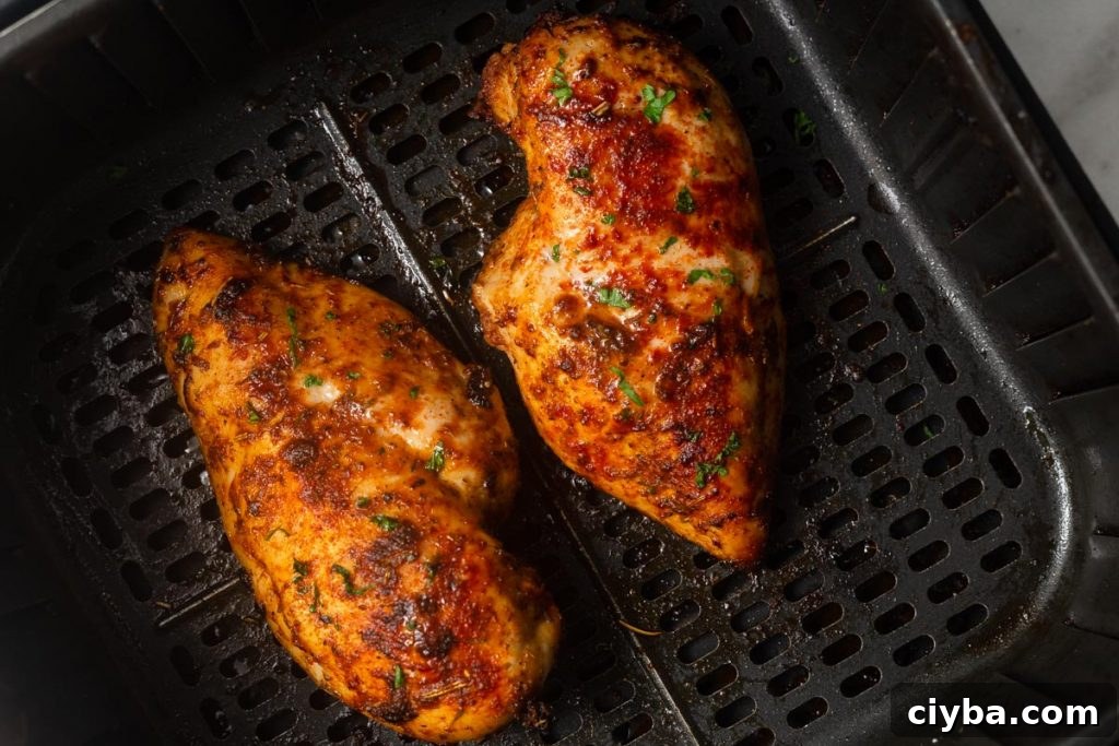 cooked chicken breast in the air fryer