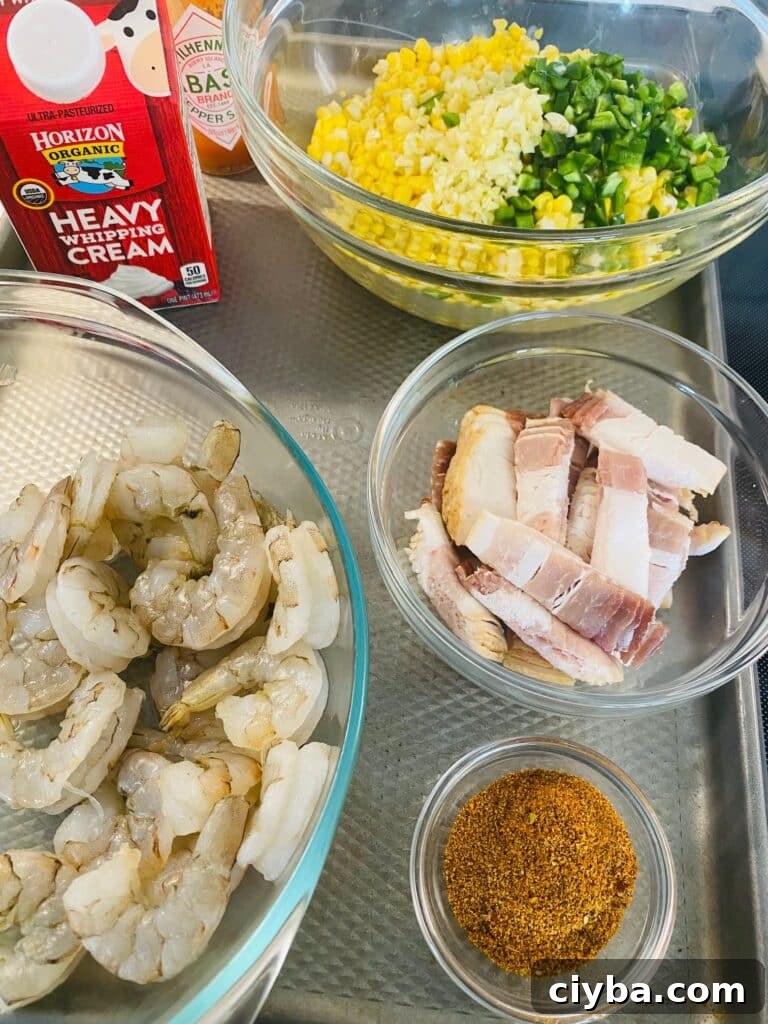 Blackstone Shrimp with Bacon and Grilled Corn 2 Ingredients for the dish
