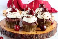 Black Forest Cupcakes Recipe with Cherry Chocolate Frosting
