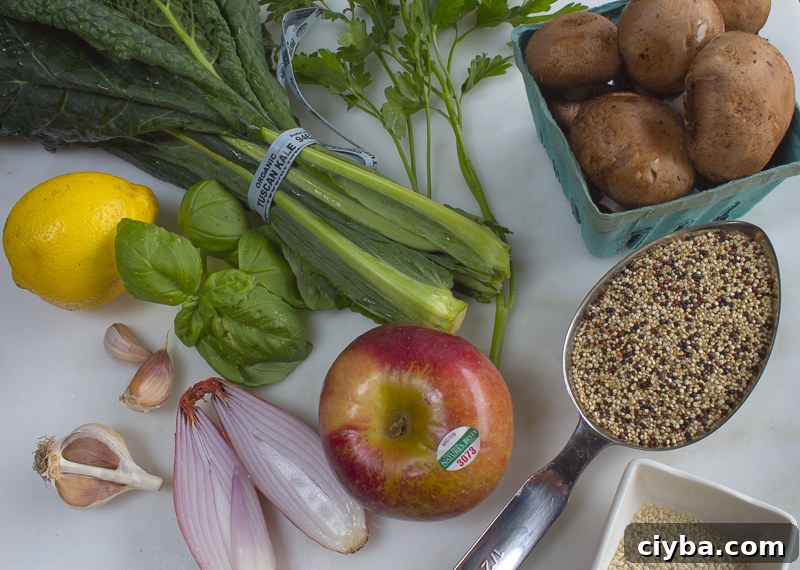 Ingredients for the Fruit & Vegetable Quinoa Pilaf 