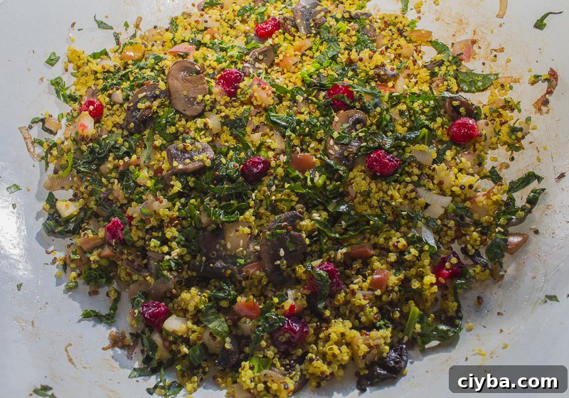 Add the Quinoa and stir to incorporate all the flavors
