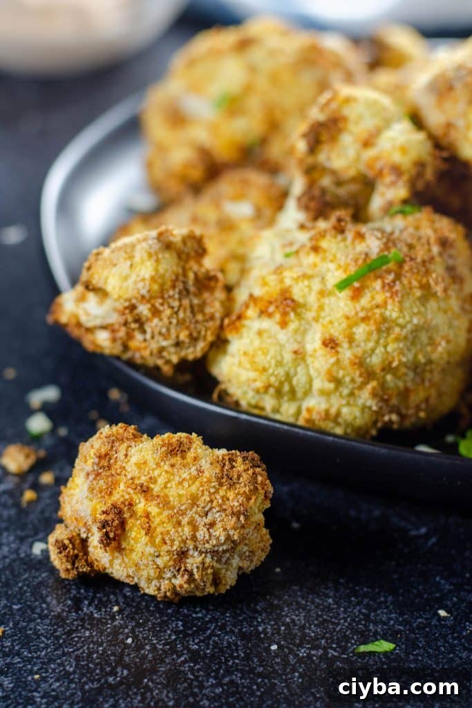 Crisp cauliflower florets on a plate