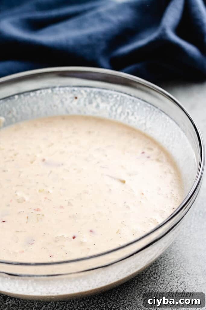 The ingredients have been combined into a batter.