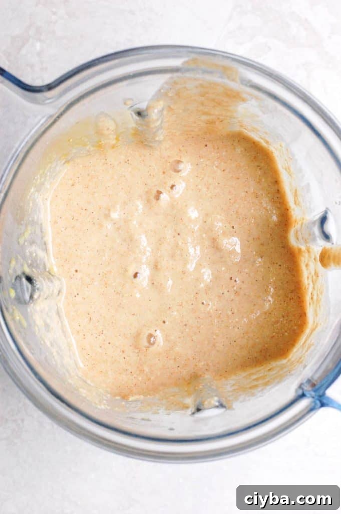 muffin batter in blender