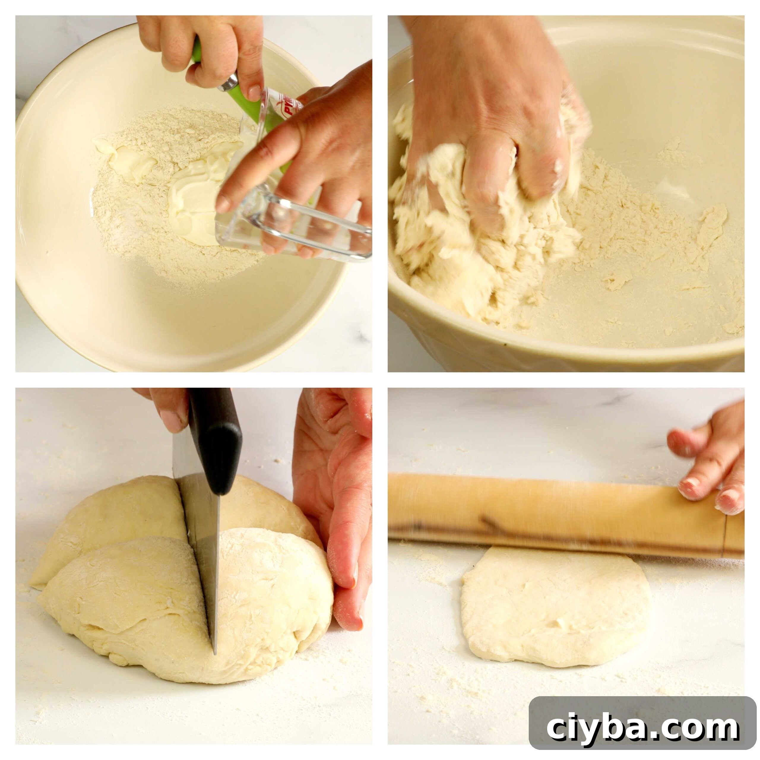 Quick Homemade Flatbread Recipe with Video Tutorial 3 flatbread process images