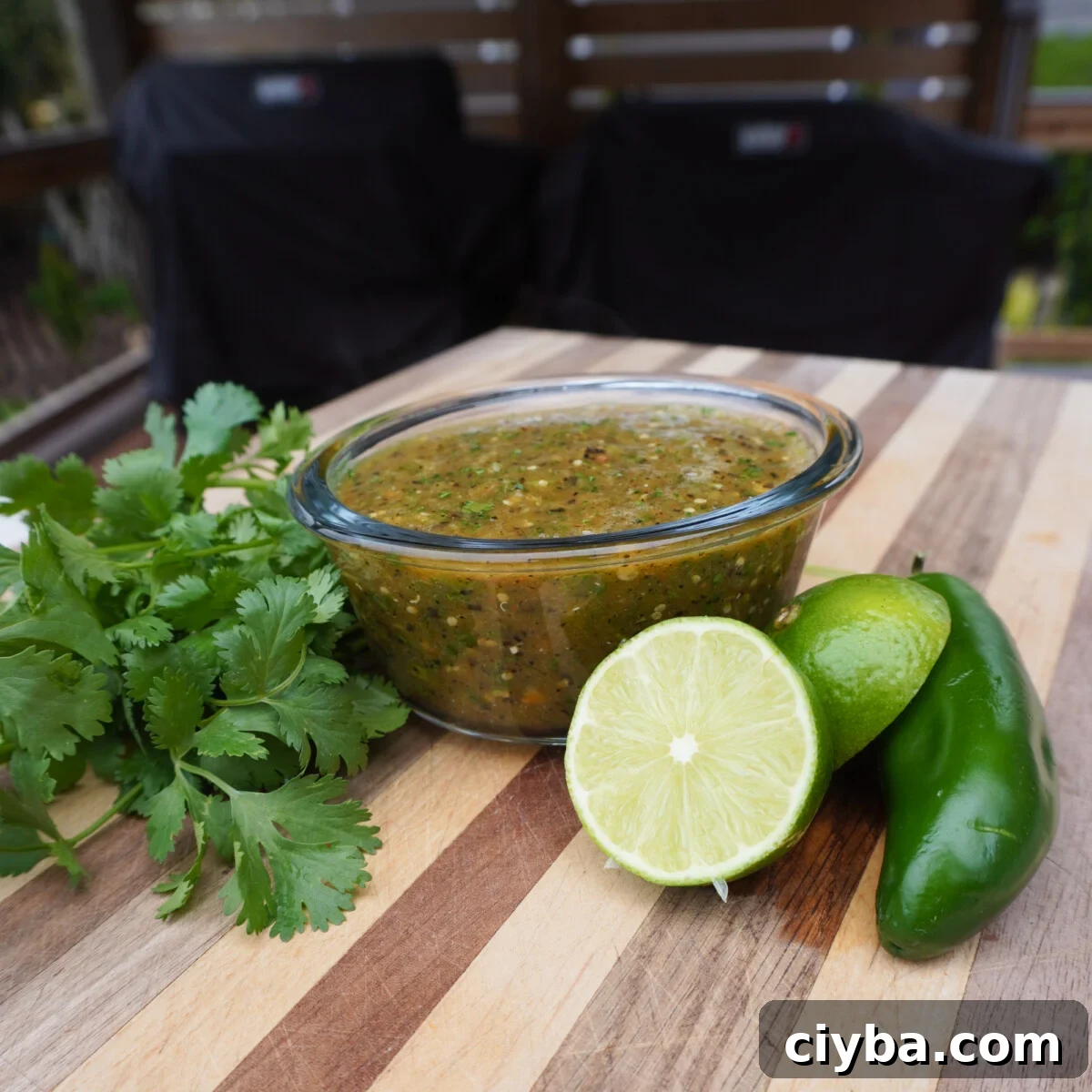 Homemade salsa verde.