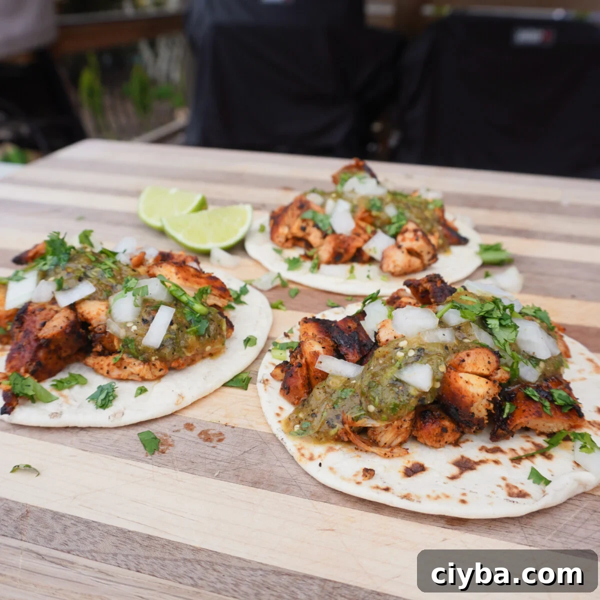 grilled chicken tacos.