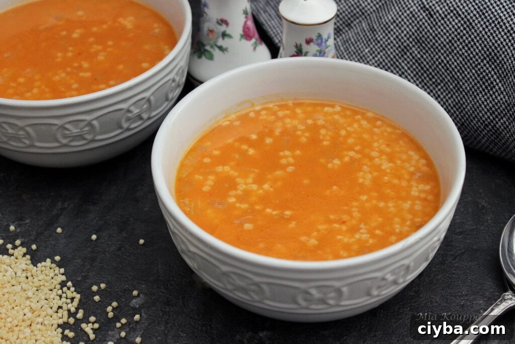 Sour trahana soup with tomato (Σούπα με ξινό τραχανά και ντομάτα)